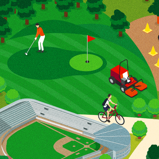 ロボット芝刈機のイラスト