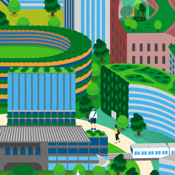 壁面緑化・屋上緑化のイラスト