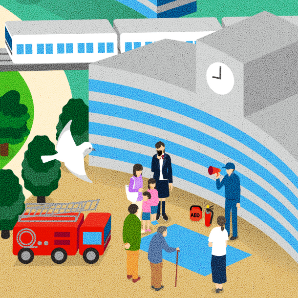 防災プログラムのイラスト